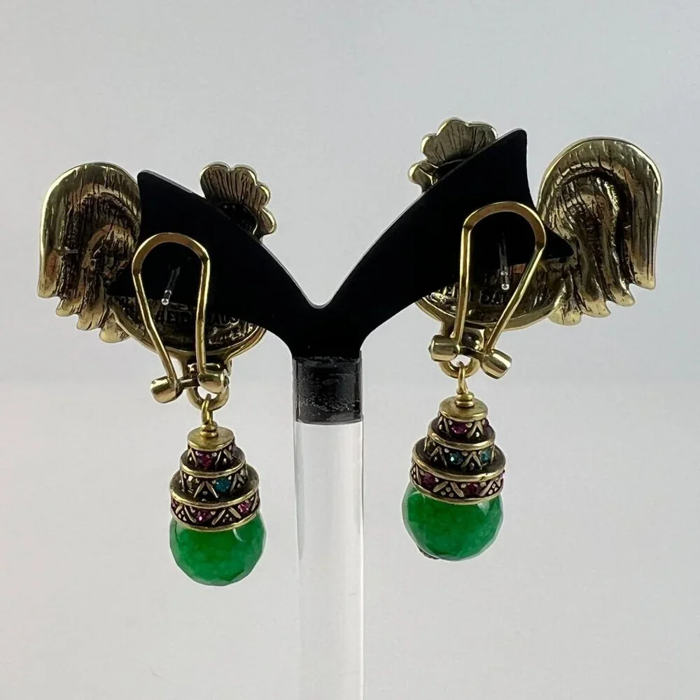 Heidi Daus Statement Rule The Roost Multicolor Crystal Beaded Drop Earrings - Picture 5 of 8